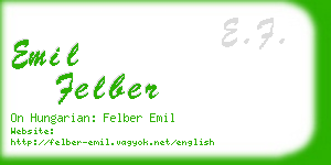 emil felber business card